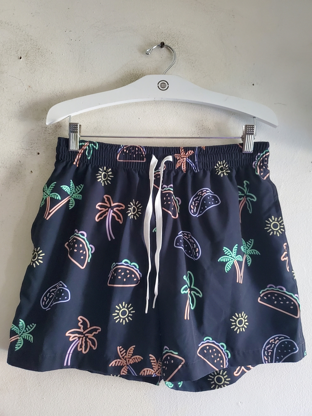 Chubbies Men's Black Taco & Palm Tree Swim Trunks
